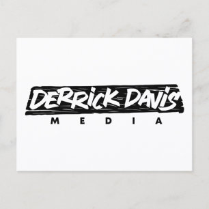 Derrick Davis Media (Schwarzes Logo) - Postkarte