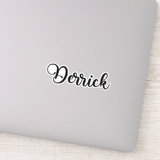 Derrick Name - Handgeschriebene Kalligrafie Aufkleber (Detail)