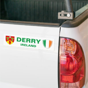 Derry Ireland Wappen und irische Flagge Autoaufkleber