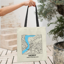 Derry, Nordirland Stadtplan-Tasche Tragetasche