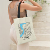 Derry, Northern Ireland City Map Tote Bag Tragetasche