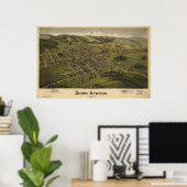 Derry Pennsylvania 1900 Antique Panoramabalkarte Poster (Heimbüro)