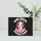Derselbe Circus Different Clown Anti Kamala 2024 Postkarte (Stehend Vorderseite)