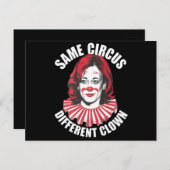 Derselbe Circus Different Clown Anti Kamala 2024 Postkarte (Vorne/Hinten)