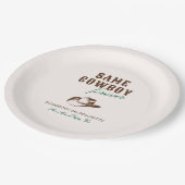 Derselbe Cowboy Forever Bachelorette Wochenende Pappteller (Schrägansicht)