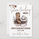Derselbe Cowboy für immer! Bachelorette Weekend Pa Einladung (Vorderseite)