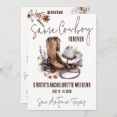 Derselbe Cowboy für immer! Bachelorette Weekend Pa Einladung (Vorne/Hinten)