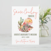 Derselbe Cowboy für immer! Bachelorette Weekend Pa Einladung (Stehend Vorderseite)