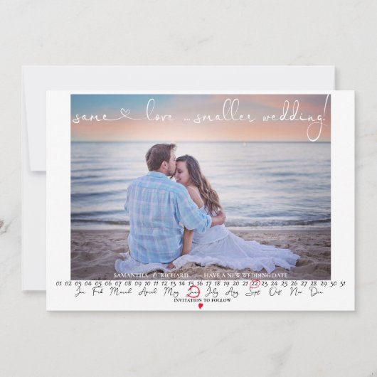 Derselbe Liebe Save the Date Foto-Kalender (Vorderseite)