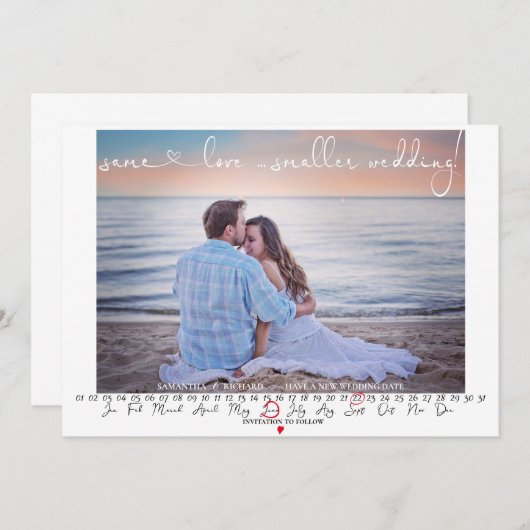 Derselbe Liebe Save the Date Foto-Kalender (Vorne/Hinten)