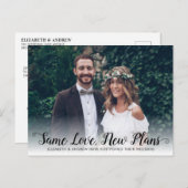 Derselbe neue Liebe verschoben Modernes Skript-Fot Ankündigungspostkarte (Vorne/Hinten)