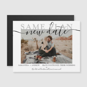 Derselbe Plan Neudatum Moderne Typografie Foto Magnetkarte