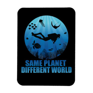 Derselbe Planet Anderer World Scuba Diver Magnet