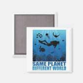 Derselbe Planet Anderer World Scuba Diver Magnet (Vorderseite/Rückseite)
