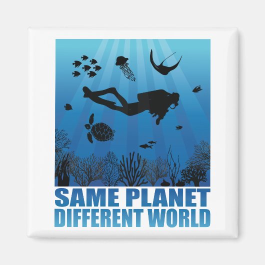 Derselbe Planet Anderer World Scuba Diver Magnet (Vorne)