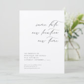 Derselbe Zeitpunkt Neuer Ort Neuer Zeitpunkt Änder Einladung (Stehend Vorderseite)