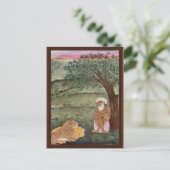 Dervisch mit Löwen und Tiger. Mogulainting. Postkarte (Stehend Vorderseite)