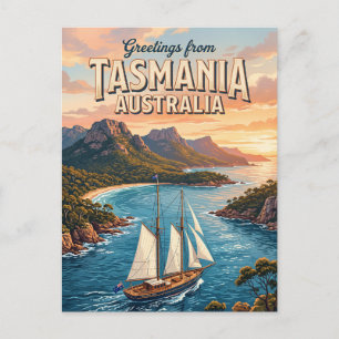 Derwent River Segelszene Australien Postkarte