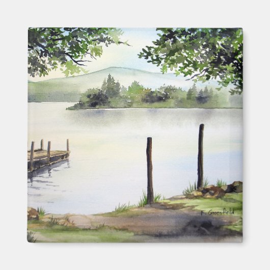 Derwent Water Keswick England Aquarellmalerei Magnet (Vorne)