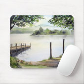 Derwent Water Keswick England Aquarellmalerei Mousepad (Mit Mouse)