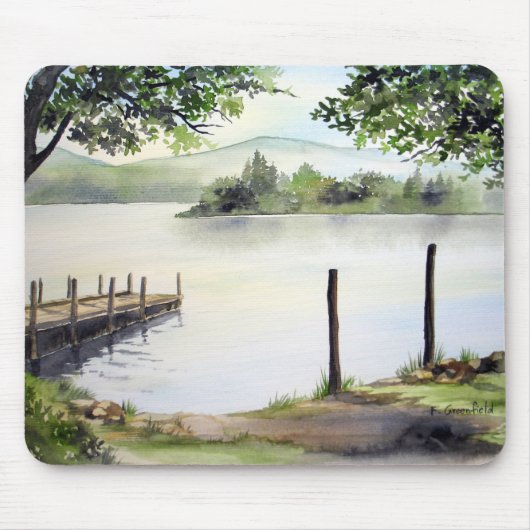 Derwent Water Keswick England Aquarellmalerei Mousepad (Vorne)