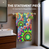 Derzeit abstrakt in mehrfarbigen Monogrammen Badhandtuch Set