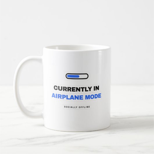 Derzeit im Flugzeugmodus Lustiger Becher Kaffeetasse (Links)