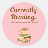 Derzeit lesen - Schriftliche Bezeichnung für Buchl Runder Aufkleber (Vorderseite)