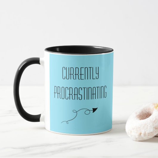 Derzeit mit Arrow Funny Mug aufschieben Tasse (Mit Donut)