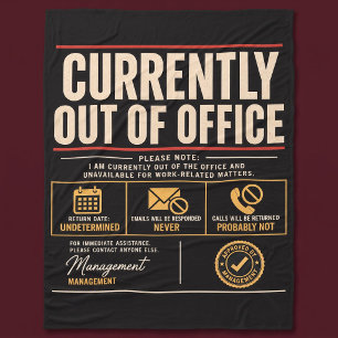 Derzeit nicht im Büro Lustig Fleecedecke