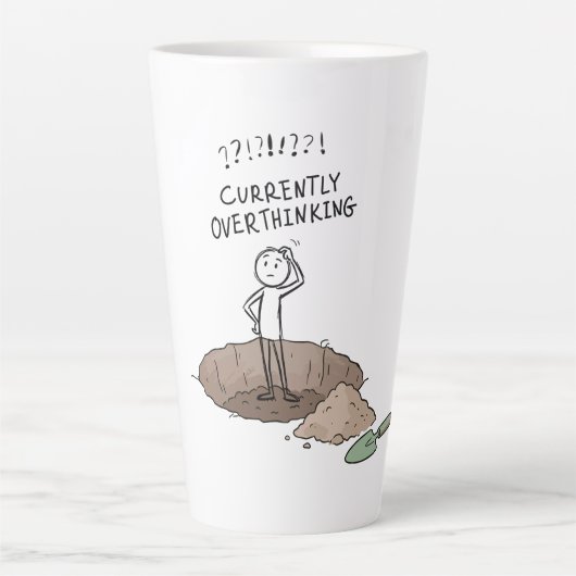 Derzeit Überanalysierend Lustiger Kaffeebecher | N Milchtasse (Vorderseite)