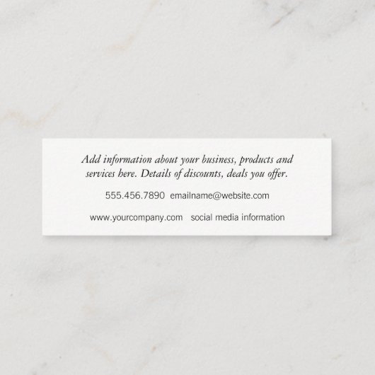 Derzeit Zickzack Mini Visitenkarte (Rückseite)