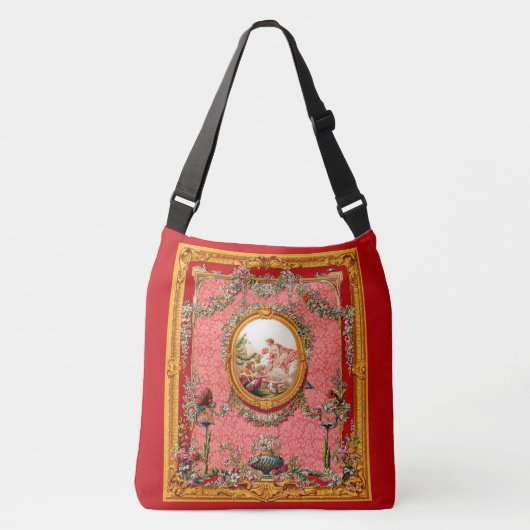 des 18. Jahrhunderts glückliche Familie des Tragetaschen Mit Langen Trägern (Vorderseite)