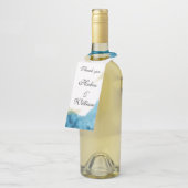 Des Aquarell-Blau-und Gold50. Hochzeitstag Flaschenanhänger (Angewinkelt)