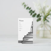 Des Bücherwurms Visitenkarte (Stehend Vorderseite)