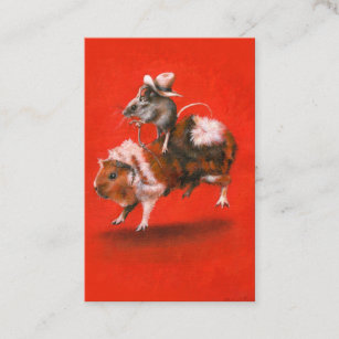 Des Cowboy-Mäuse-und Meerschweinchen-ACEO Visitenkarte