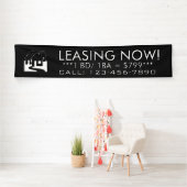 Des einfachen Schwarz-weißen Hausfahnenzeichens Banner (Insitu)