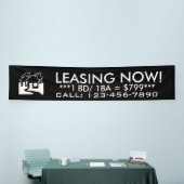 Des einfachen Schwarz-weißen Hausfahnenzeichens Banner (Messeveranstaltung)