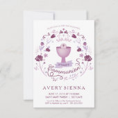 Des ersten heilige Kommunions-Einladungs-Mädchens Einladung (Vorderseite)