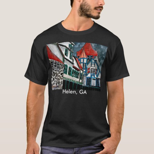 Des Ferienparadieses Helens GA Georgia-Kunst Stadt T-Shirt (Vorderseite)