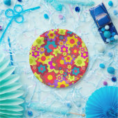 Des hippy retro Party Blumen-Powers des Pappteller (Party)