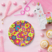 Des hippy retro Party Blumen-Powers des Pappteller (Party)