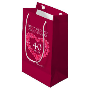 Des Hochzeitsjahrestages des Rubins 40. rote Kleine Geschenktüte