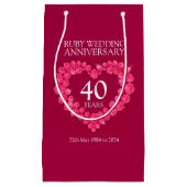 Des Hochzeitsjahrestages des Rubins 40. rote Kleine Geschenktüte (Vorderseite)