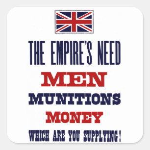 Des Imperiums Not ~ Männer, Munition und Geld Quadratischer Aufkleber