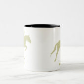 Des Jäger-Pullover-Pferde-u. Reiter-(weises Grün) Zweifarbige Tasse (Mittel)