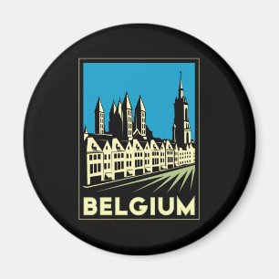 des Kunst-Dekos Belgiens Europa retro Reise Vintag Magnet