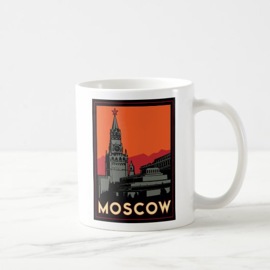 des Kunst-Dekos Moskaus Russland der Kreml retro Kaffeetasse (Rechts)