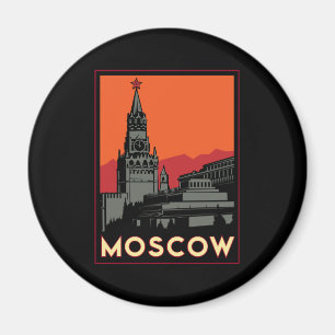 des Kunst-Dekos Moskaus Russland der Kreml retro Magnet