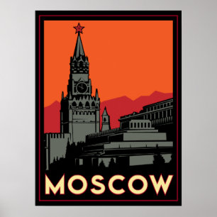 des Kunst-Dekos Moskaus Russland der Kreml retro Poster